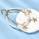 Браслеты с подвесками в виде морских звезд из нержавеющей стали 304 для женщин BJEW-F520-06G-4