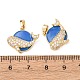 Латунные подвески с микропаве из кубического циркония и эмали KK-F917-02G-3