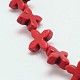 Dyed Synthetical Turquoise Cross Bead Strand G-P083-86G-1