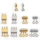 10Pcs 10 Styles Alloy Magnetic Clasps Slide Lock Clasps with Spring Ring Clasps FIND-TA0002-03-3