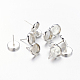 Brass Stud Earring Settings IFIN-Q006-S-NF-1
