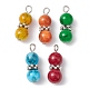 Pendentifs ronds en perles de verre peint PALLOY-JF02271-2