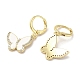 Boucles d'oreilles dormeuses papillon en laiton plaqué or véritable 18 carat EJEW-L268-035G-01-2