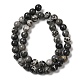Chapelets de perles perles en agate noire naturelle G-M402-D01-4