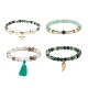 Ensemble de bracelets extensibles de pierres précieuses et de perles mélangées naturelles et synthétiques de style 4pcs 4 BJEW-JB08887-4