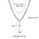 Zweifarbige Kreuzanhänger-Halskette aus Edelstahl mit getupften Ketten QS5537-5