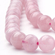 Granos naturales de abalorios de cuarzo rosa G-T064-23-6mm-3