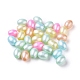 Pulvérisation ovale peint perles de verre transparentes X-DGLA-Q009-B-M-1