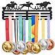 Espositore da parete con porta medaglie in ferro a tema sportivo ODIS-WH0021-650-1