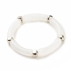 Weißes Acryl-Stretch-Armband mit gebogenem Rohr und ccb-Kunststoff für Damen BJEW-JB08126-01-1