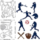 Benecreat 2 pièces pochoir de découpe de thème de baseball DIY-WH0309-779-2