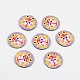 2-Hole Flat Round with Ladybird Pattern Acrylic Buttons BUTT-F055-06D-1