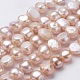 Fili di perle di perle d'acqua dolce coltivate naturali PEAR-P002-37-1
