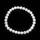 Natürliche weiße Jade Perlen Stretch-Armbänder BJEW-F202-06-01-2