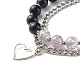 Bracelets multi-rangs en perles de verre peintes et craquelées X1-BJEW-TA00006-3