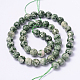 Tache verte naturelle facettée jasper brins de perles rondes G-L377-44-8mm-2