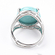 Adjustable Synthetic Turquoise Finger Rings RJEW-F075-01R-3