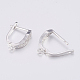 Brass Micro Pave Cubic Zirconia Hoop Earring Findings with Latch Back Closure ZIRC-K075-35P-3