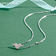CREATCABIN Clear Rhinestone Heart Pendant Necklace SJEW-CN0001-07-6