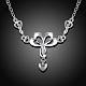 New Fashion Silver Color Plated Brass Heart Cable Chain Necklace Jewelry for Women NJEW-BB00392-2