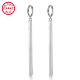 Rhodium Plated 925 Sterling Silver Dangle Hoop Earrings GX2586-2-1