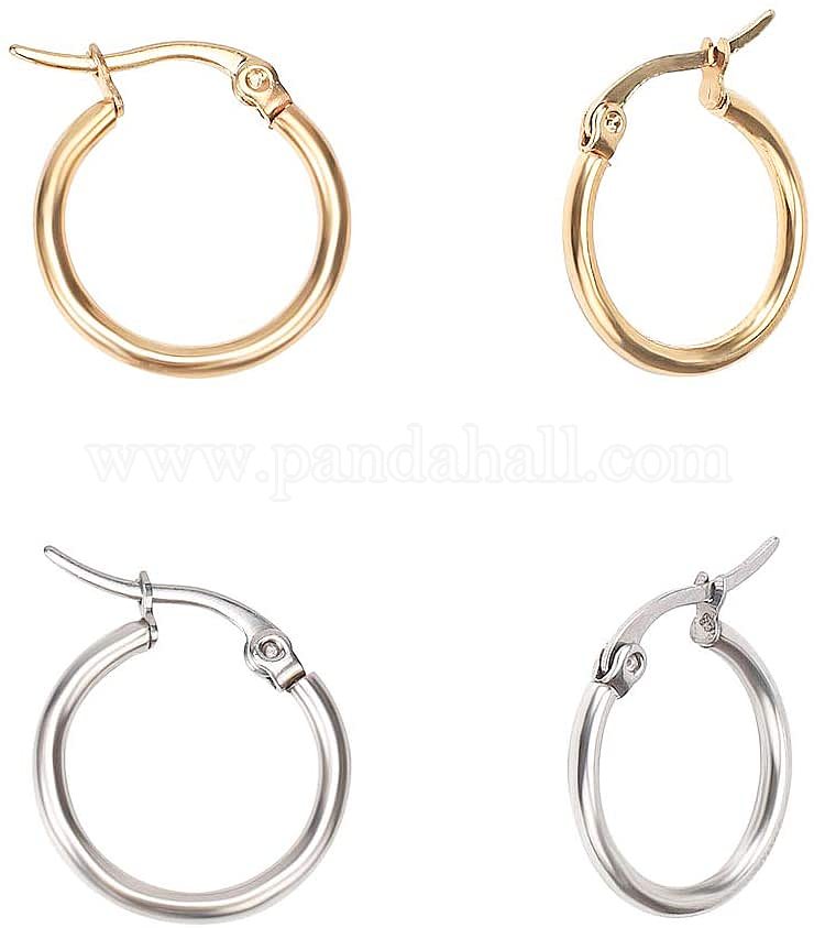 Wholesale 304 Stainless Steel Hoop Earrings