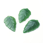 Натуральный нефритовый кулон, окрашенные, лист, 44x27x3 мм, отверстие : 1.5 мм