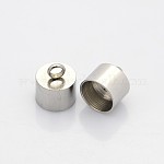 304 Stainless Steel Cord Ends, End Caps, Stainless Steel Color, 13x11mm, Hole: 3mm, Inner diameter: 10mm