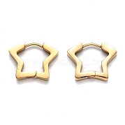 Серьги-кольца Huggie Hoop из нержавеющей стали 304 в форме звезды STAS-H156-07G
