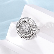 Латунные микро проложить манжеты кольца кубического циркония RJEW-D323-03P