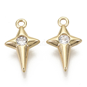 Brass Micro Pave Cubic Zirconia Charms KK-R136-051-NF