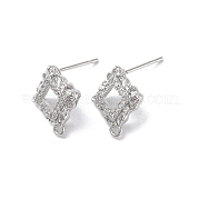 Латунные серьги-гвоздики из циркония KK-E107-16P