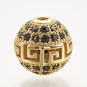 Латунные микро проложить кубического циркония бусы ZIRC-S061-54G