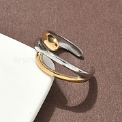 Двухцветные манжетные кольца из нержавеющей стали 304 RJEW-S635-01GP-H