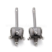 Серьги-гвоздики из нержавеющей стали 304 STAS-B004-04P-F