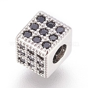 Латунные микро проложить кубического циркония бусы ZIRC-F088-026P