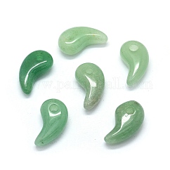 Colgantes naturales aventurina verde, magatama, 23x12~13x7~8mm, agujero: 3 mm