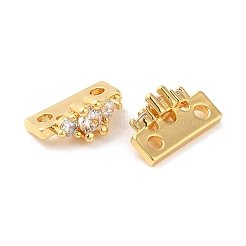 Charms scorrevole in zirconia cubica trasparente micro pavè di ottone&nbsp;KK-P239-16G