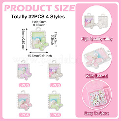 32шт 4 цвета сплава эмалевые подвески&nbsp;FIND-TA0008-76B