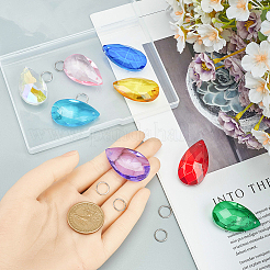 Набор для самостоятельного изготовления брелока из стекла и нержавеющей стали в форме капли DIY-SP0001-22