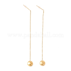 Длинная цепочка с серьгами-гвоздиками с круглыми шариками EJEW-A067-17G