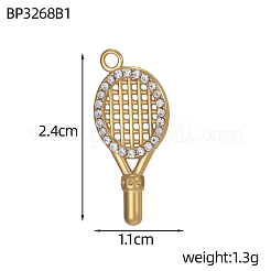 Anhänger aus 304 Edelstahl mit Mikropflaster und klaren Zirkonia&nbsp;CU-OY001-34G