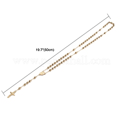 Мужское ожерелье из четок с крестом на кресте NJEW-I011-6mm-08