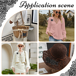 30 шт. 10-х видов вышитых аппликаций из органзы с цветами/листьями PATC-GF0001-28