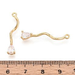 Латунные микропаве прозрачные подвески с фианитом KK-T078-01G-01