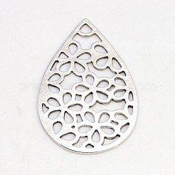 Tibétain alliage larme de style gros pendentifs&nbsp;TIBEP-EA13534Y-FF