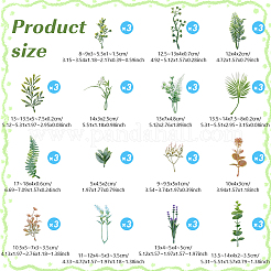 45 pieza de planta simulada de plástico de 15 estilos&nbsp;AJEW-OC0016-39