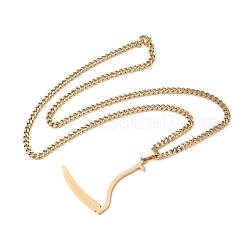 201 кулон из нержавеющей стали с косой и жнецом&nbsp;LS-NJEW-H065-22G