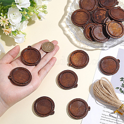 20 Stück Cabochon-Fassungen für Holzanhänger&nbsp;WOOD-AR0001-55