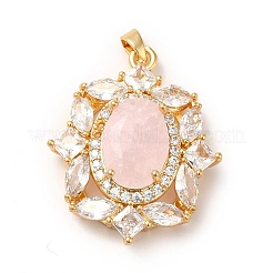 Подвески из латуни и дробленого льда с кубическим цирконием KK-H438-06G